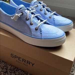 Blue Sperry twill sneaker